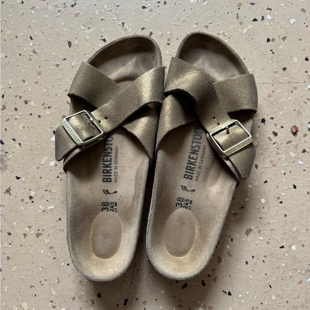 Birkenstock Siena Gold leather Sandals size 38